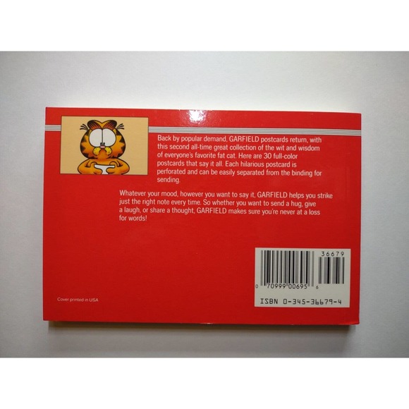 Garfield Words To Live By Postcard Book 30 Different Jim Davis Comic Cat 1990 - Picture 9 of 10